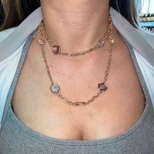 Kendra Scott Natalia Long Station Necklace - Rose Gold/Peach